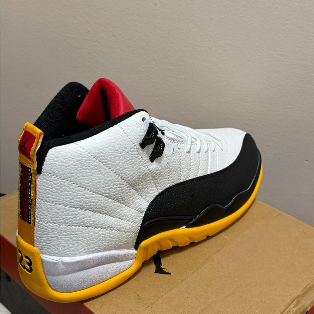 Jordan Men's White, Black, and Red Sneakers